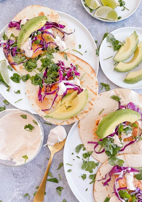 Easy Grilled Fish Tacos with Chipotle Crema