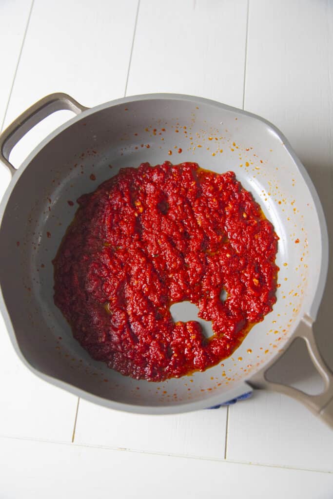Red sauce in a pan