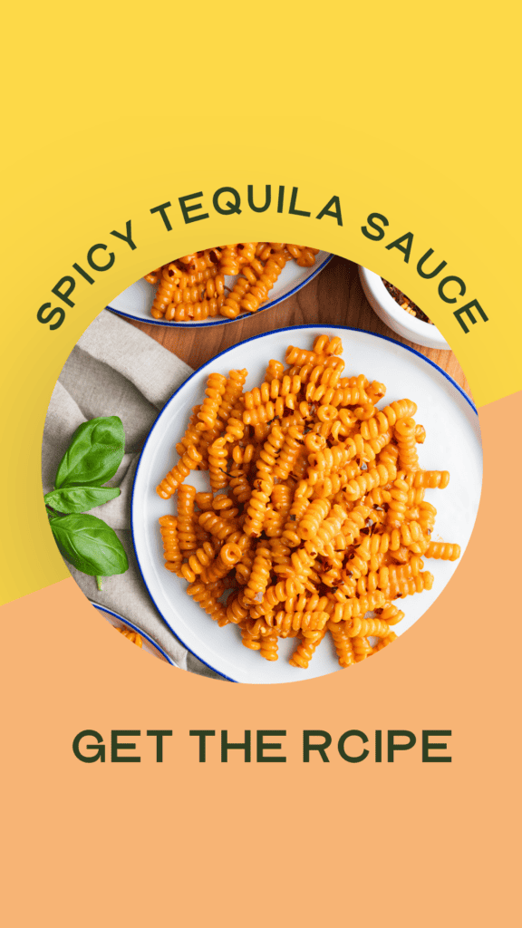 Banner of spicy tequila sauce pasta.
