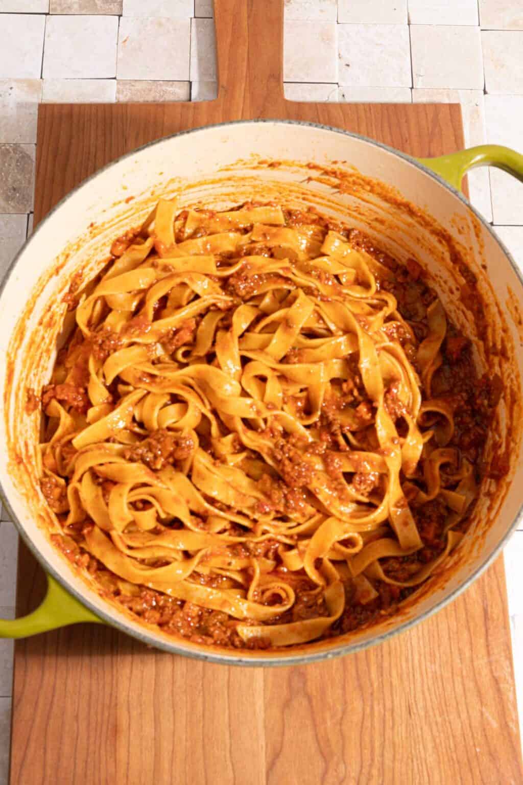 Tagliatelle al Ragu for a Cozy Dinner Night - Seasoned and Salted