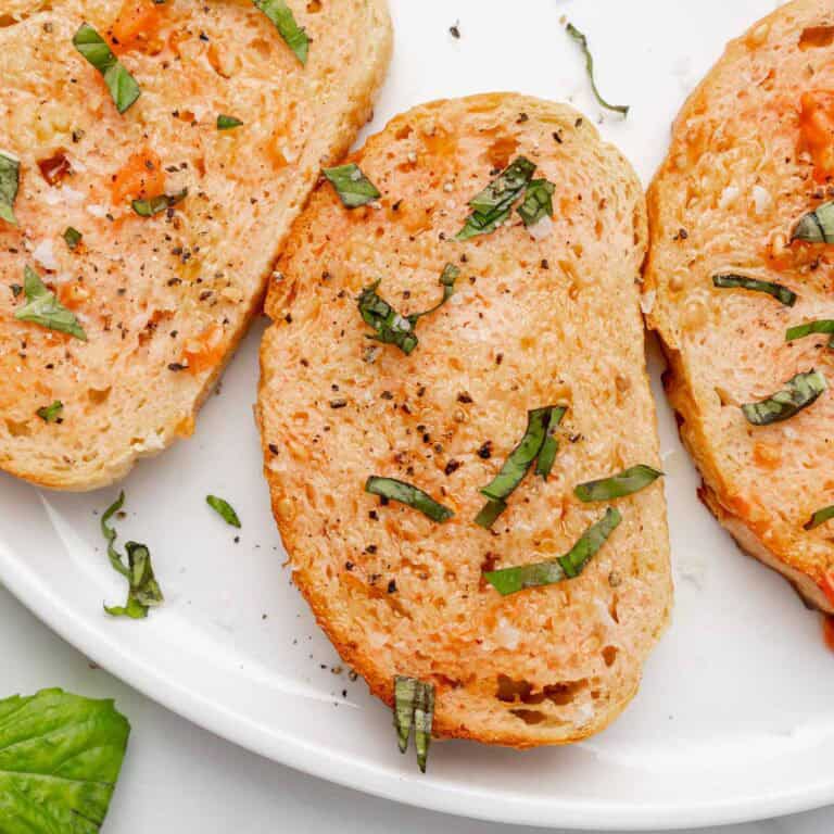 Three slices of pane e pomodoro.