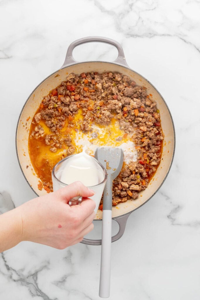 Cooking sauce for baked bolognese.