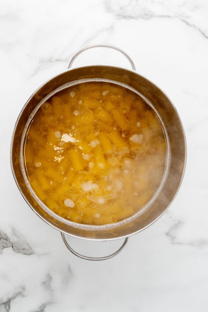 Making pasta for baked bolognese.