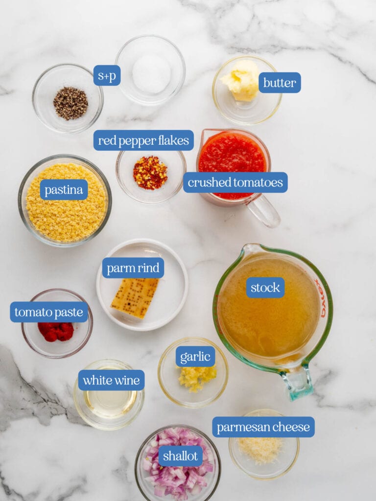 Ingredients you need to make tomato pastina.