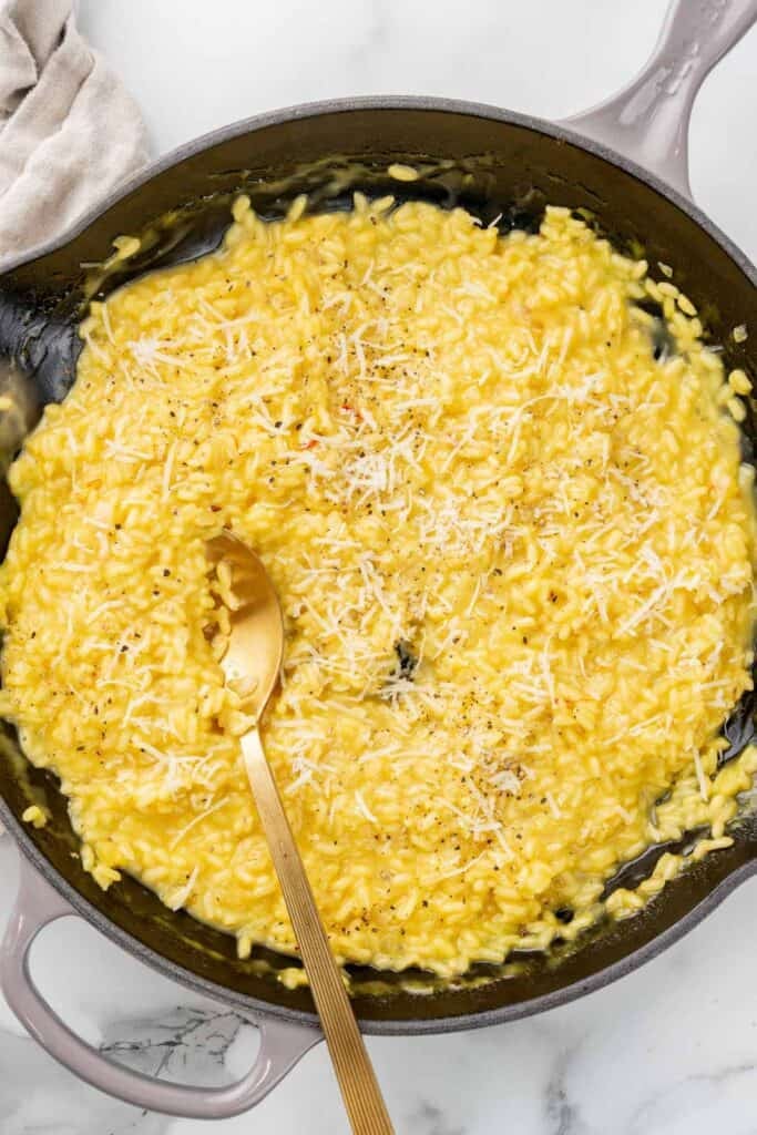 Creamy milanese risotto.