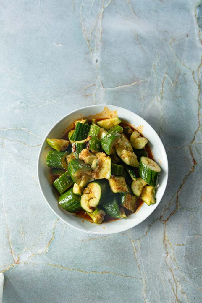 Smashed cucumber salad.
